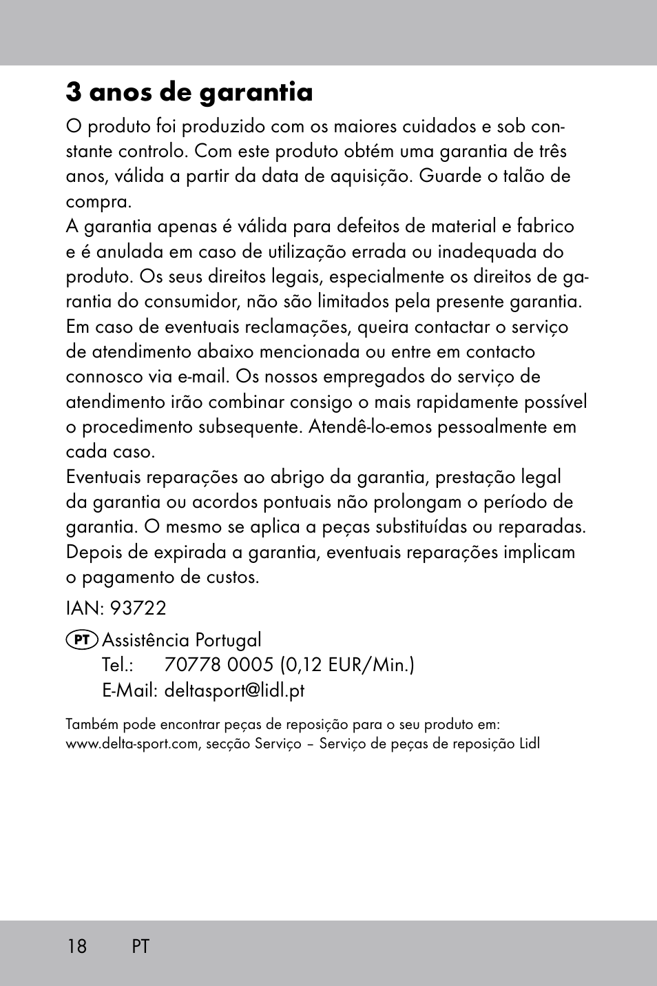 3 anos de garantia | Powerfix Gel Knee Pads User Manual | Page 16 / 28