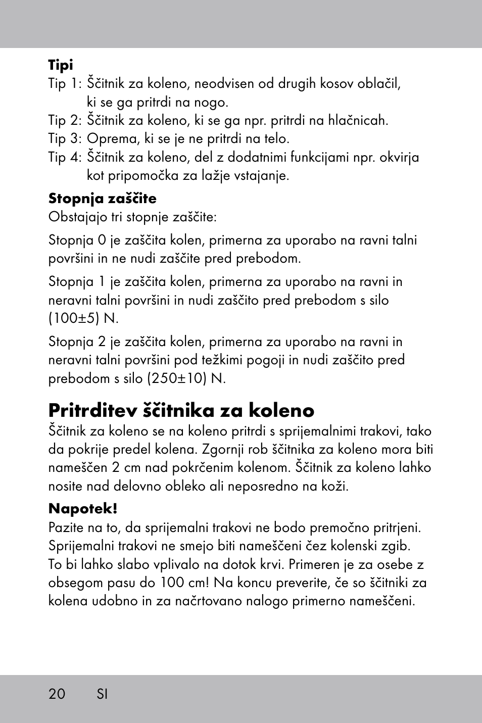 Pritrditev ščitnika za koleno | Powerfix Gel Knee Pads User Manual | Page 18 / 36