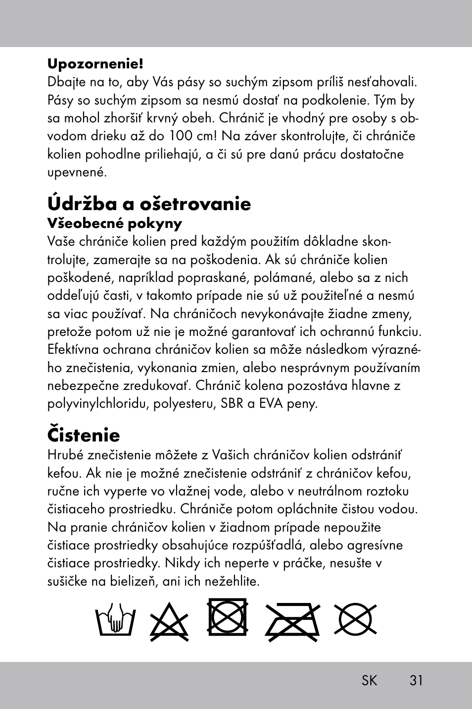 Údržba a ošetrovanie, Čistenie | Powerfix Gel Knee Pads User Manual | Page 29 / 36