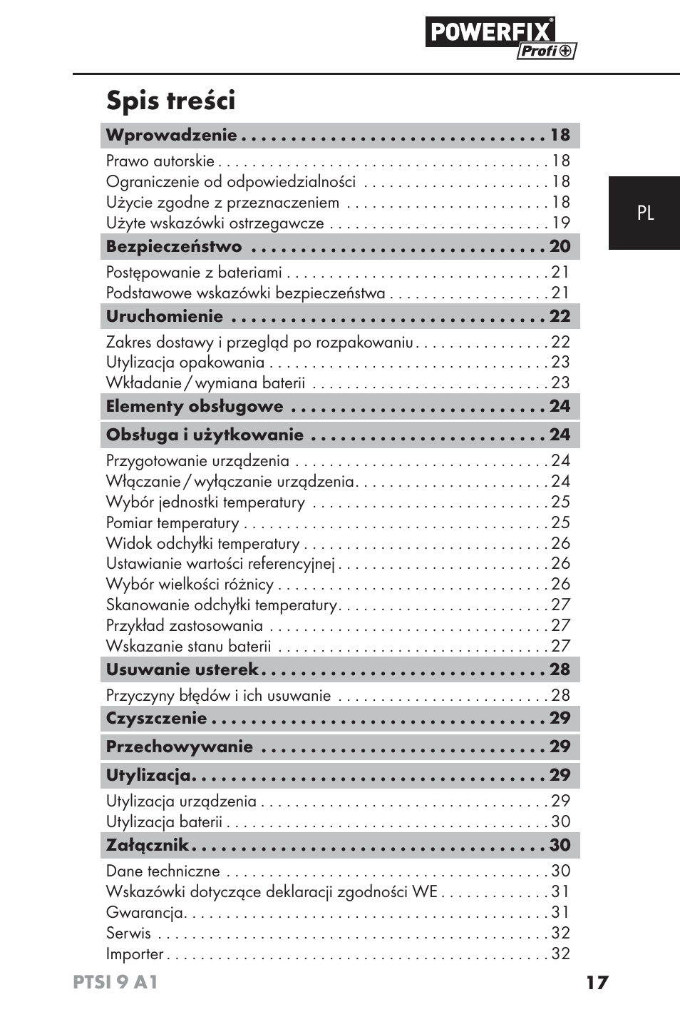 Powerfix PTSI 9 A1 User Manual | Page 20 / 100