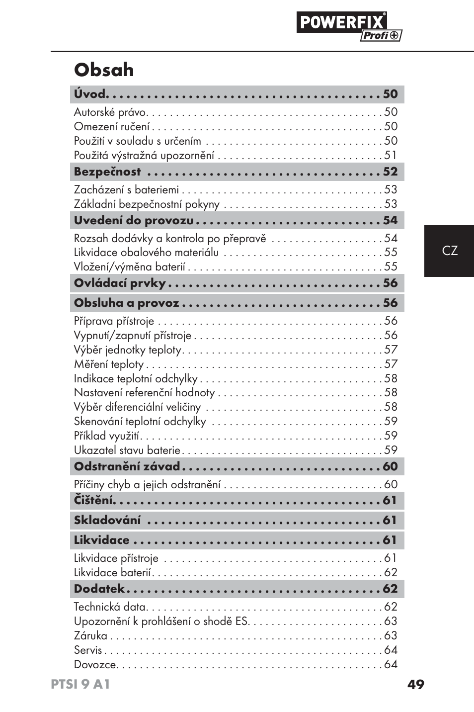 Powerfix PTSI 9 A1 User Manual | Page 52 / 100