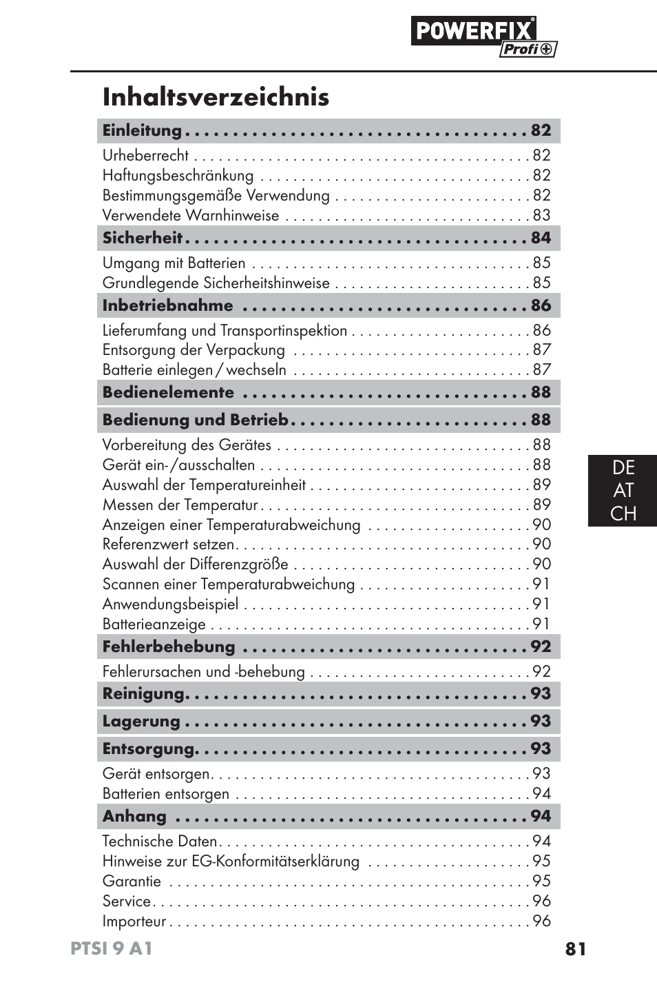 Powerfix PTSI 9 A1 User Manual | Page 84 / 100