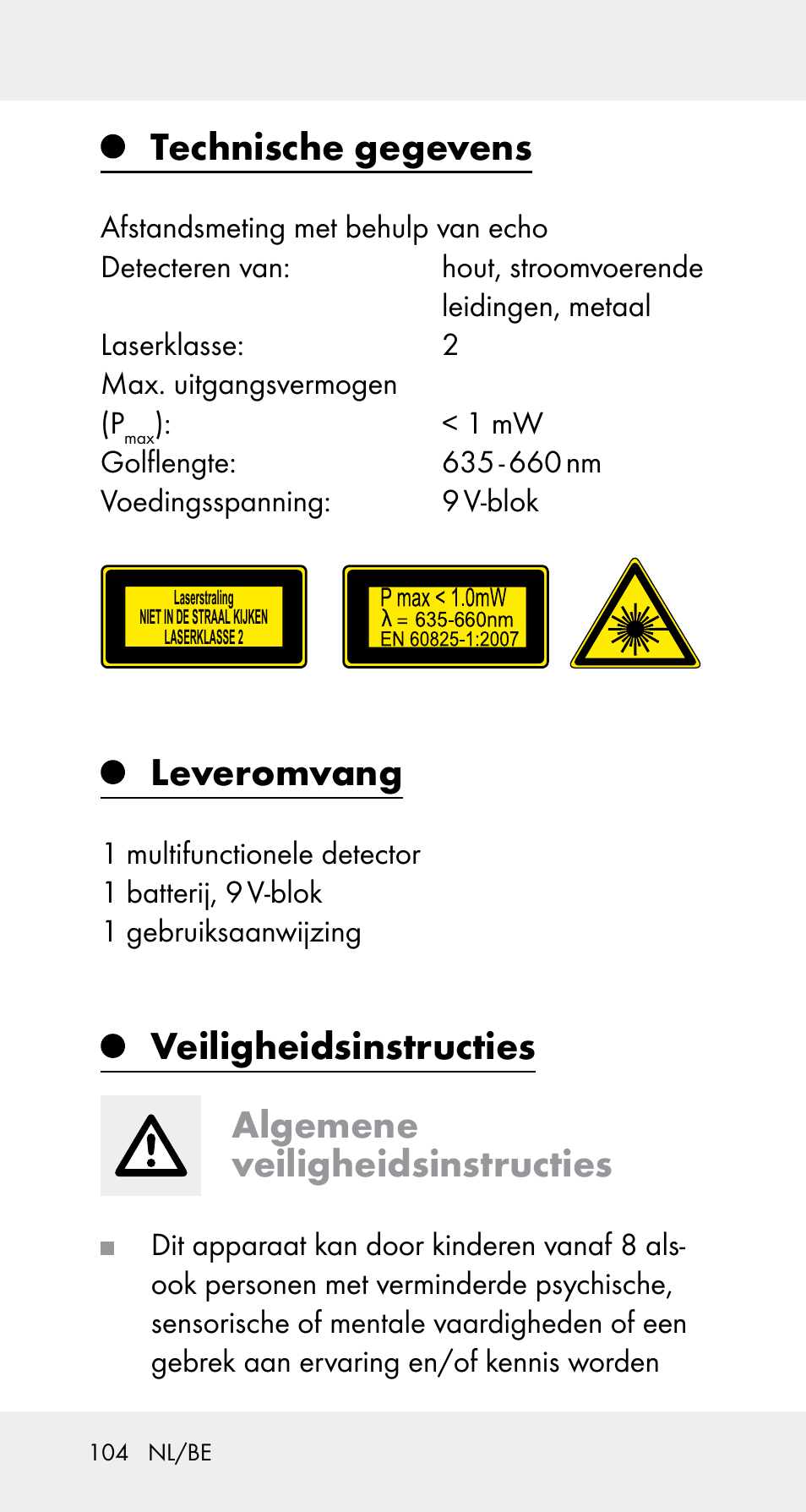 Technische gegevens, Leveromvang | Powerfix Z32114 User Manual | Page 104 / 141