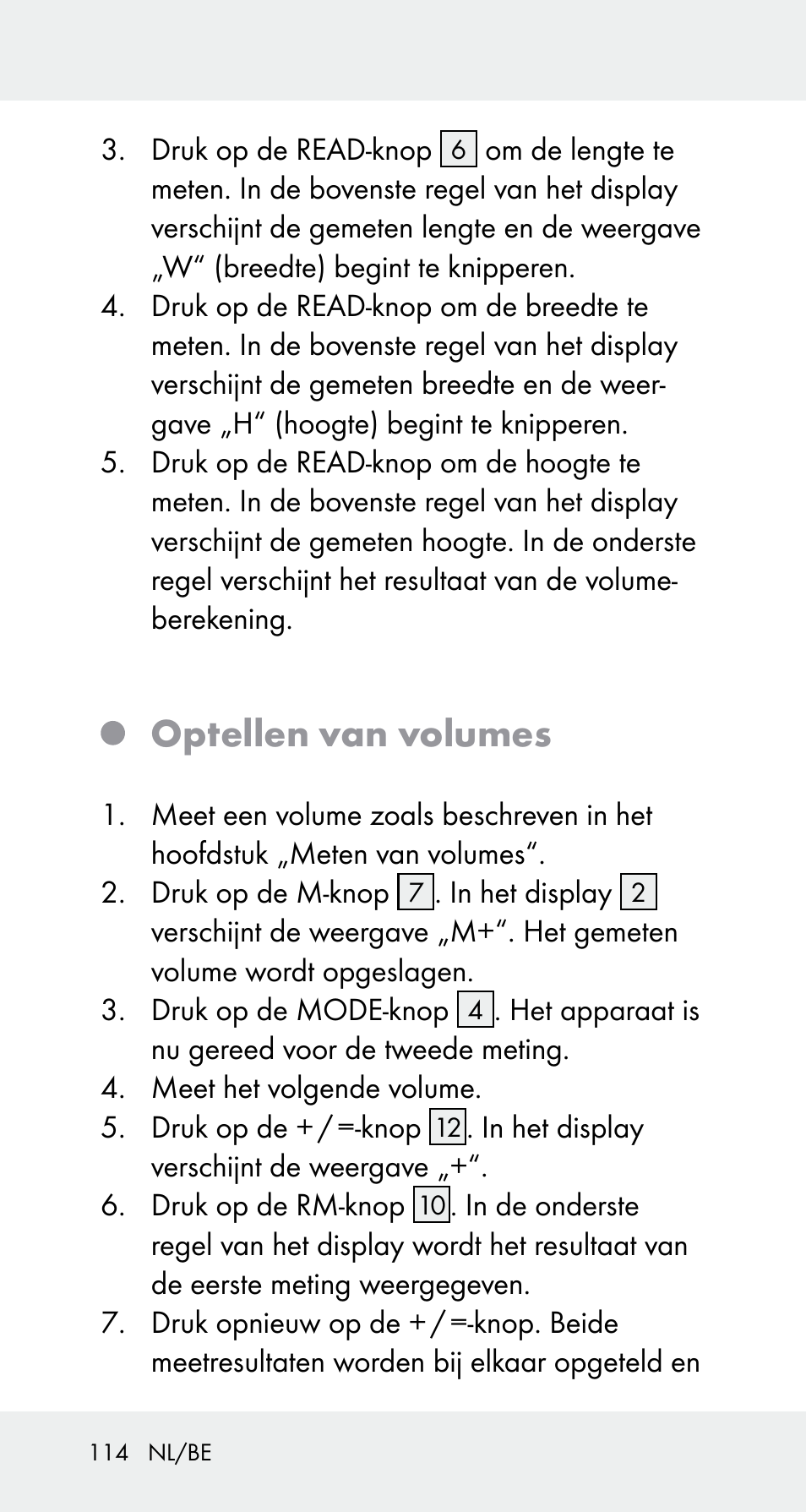 Optellen van volumes | Powerfix Z32114 User Manual | Page 114 / 141