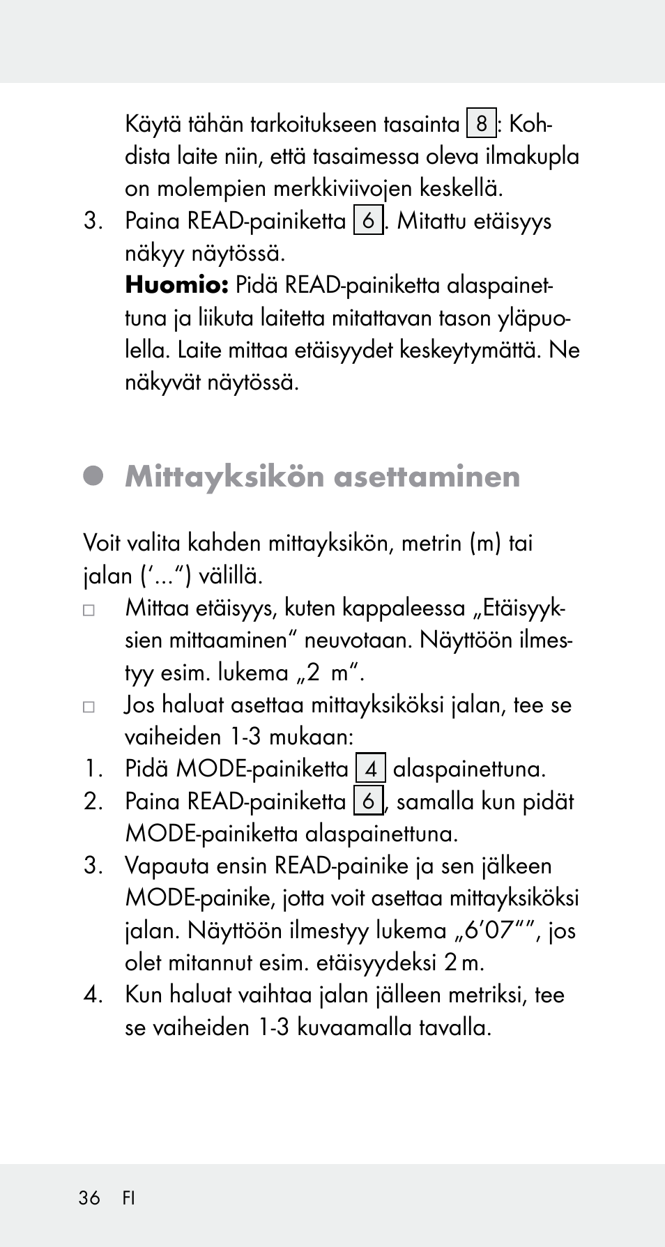 Mittayksikön asettaminen | Powerfix Z32114 User Manual | Page 36 / 141