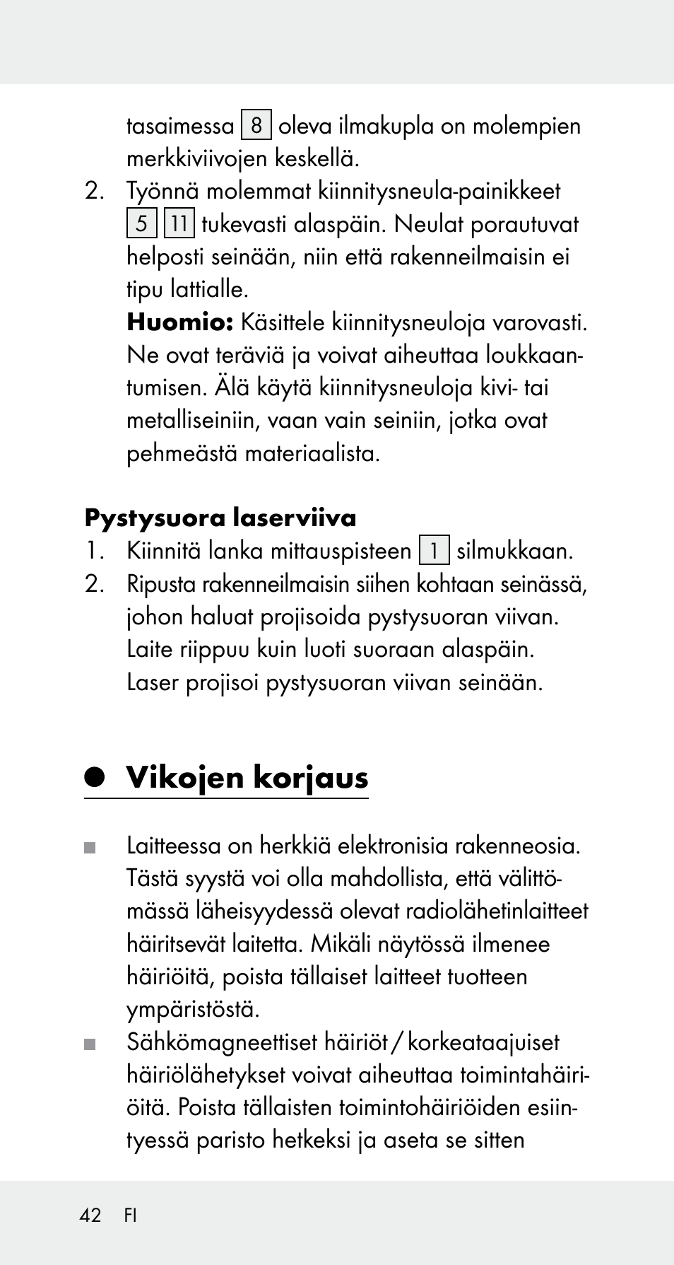 Vikojen korjaus | Powerfix Z32114 User Manual | Page 42 / 141