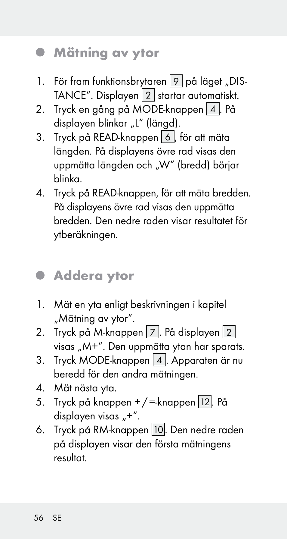 Mätning av ytor, Addera ytor | Powerfix Z32114 User Manual | Page 56 / 141