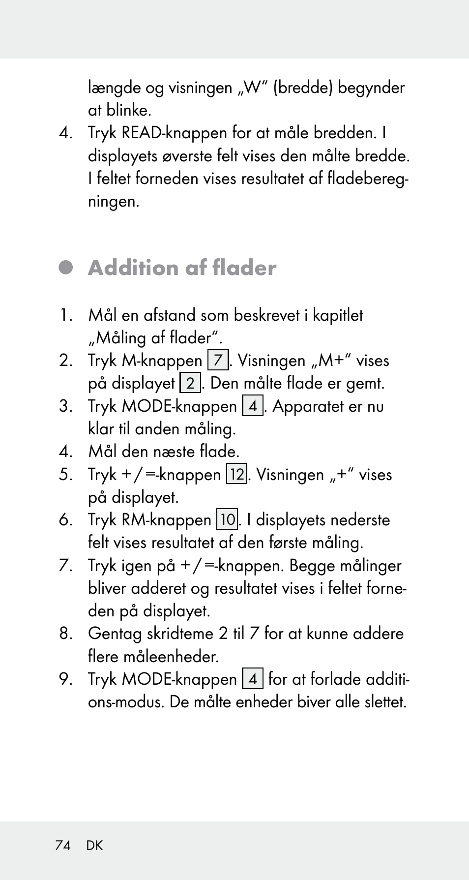 Addition af flader | Powerfix Z32114 User Manual | Page 74 / 141