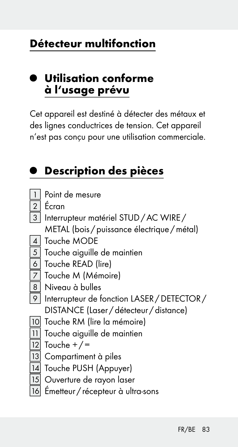 Description des pièces | Powerfix Z32114 User Manual | Page 83 / 141