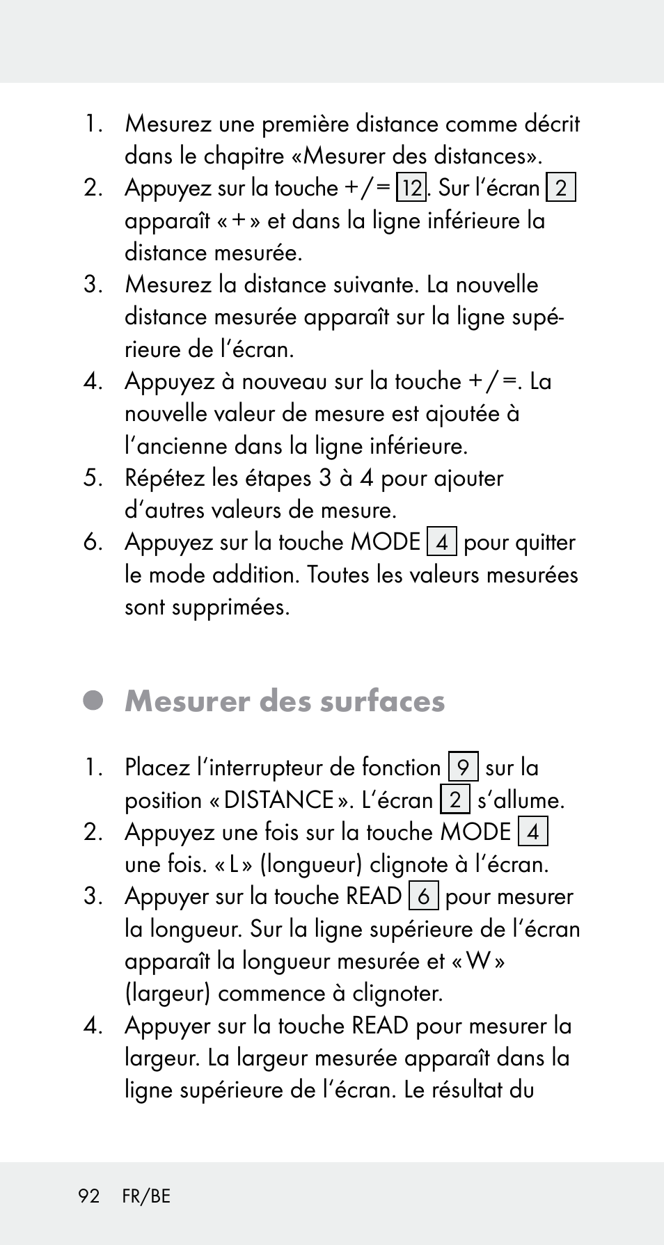 Mesurer des surfaces | Powerfix Z32114 User Manual | Page 92 / 141