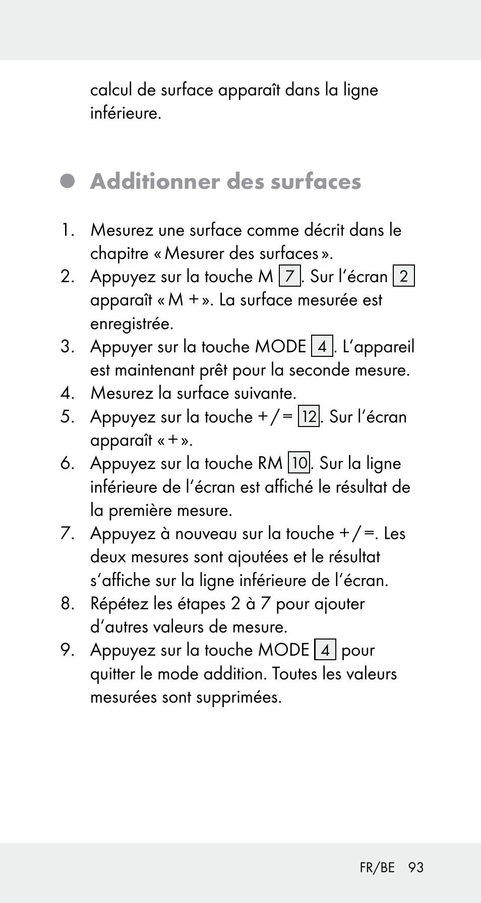 Additionner des surfaces | Powerfix Z32114 User Manual | Page 93 / 141