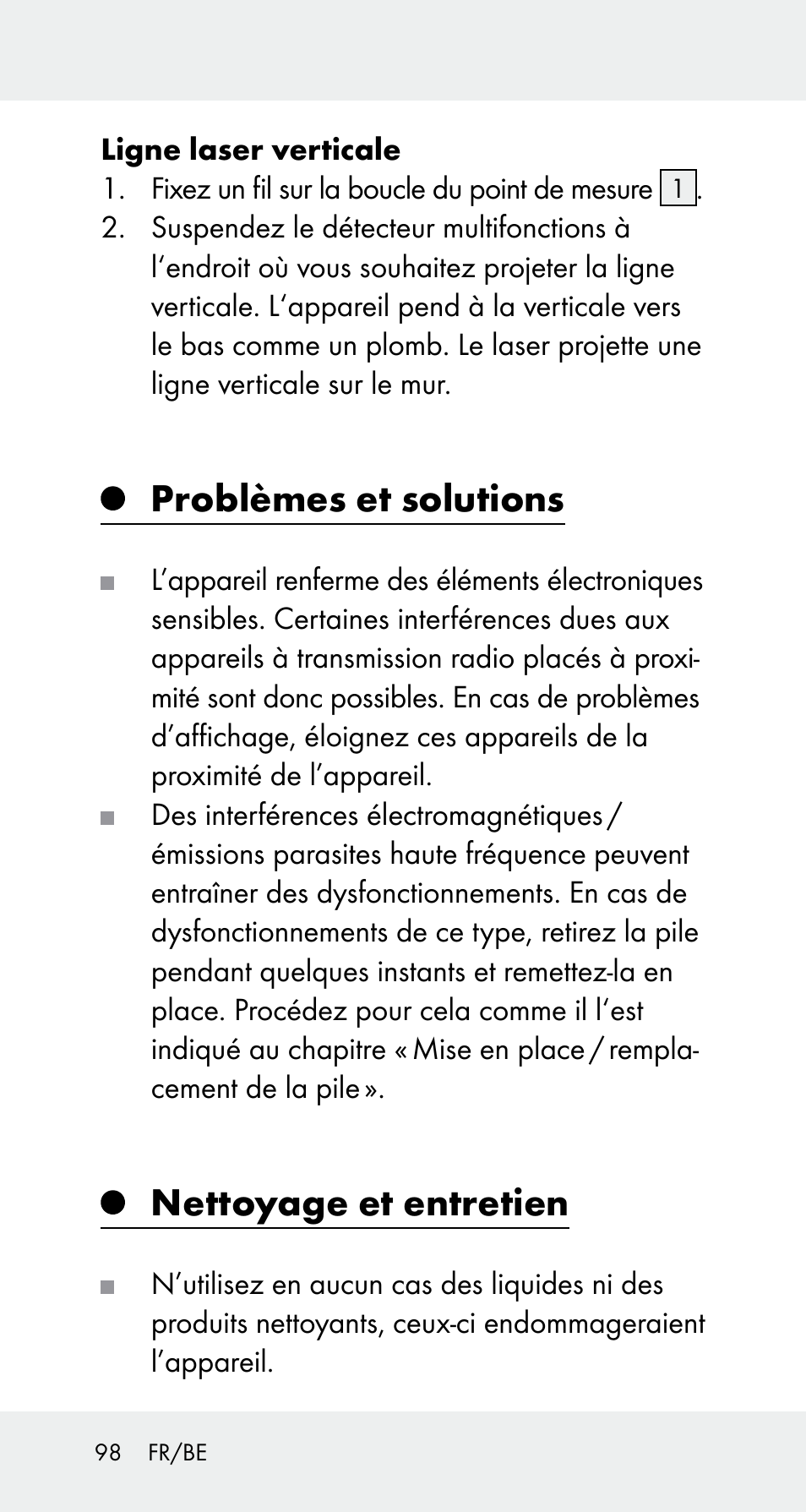 Problèmes et solutions, Nettoyage et entretien | Powerfix Z32114 User Manual | Page 98 / 141