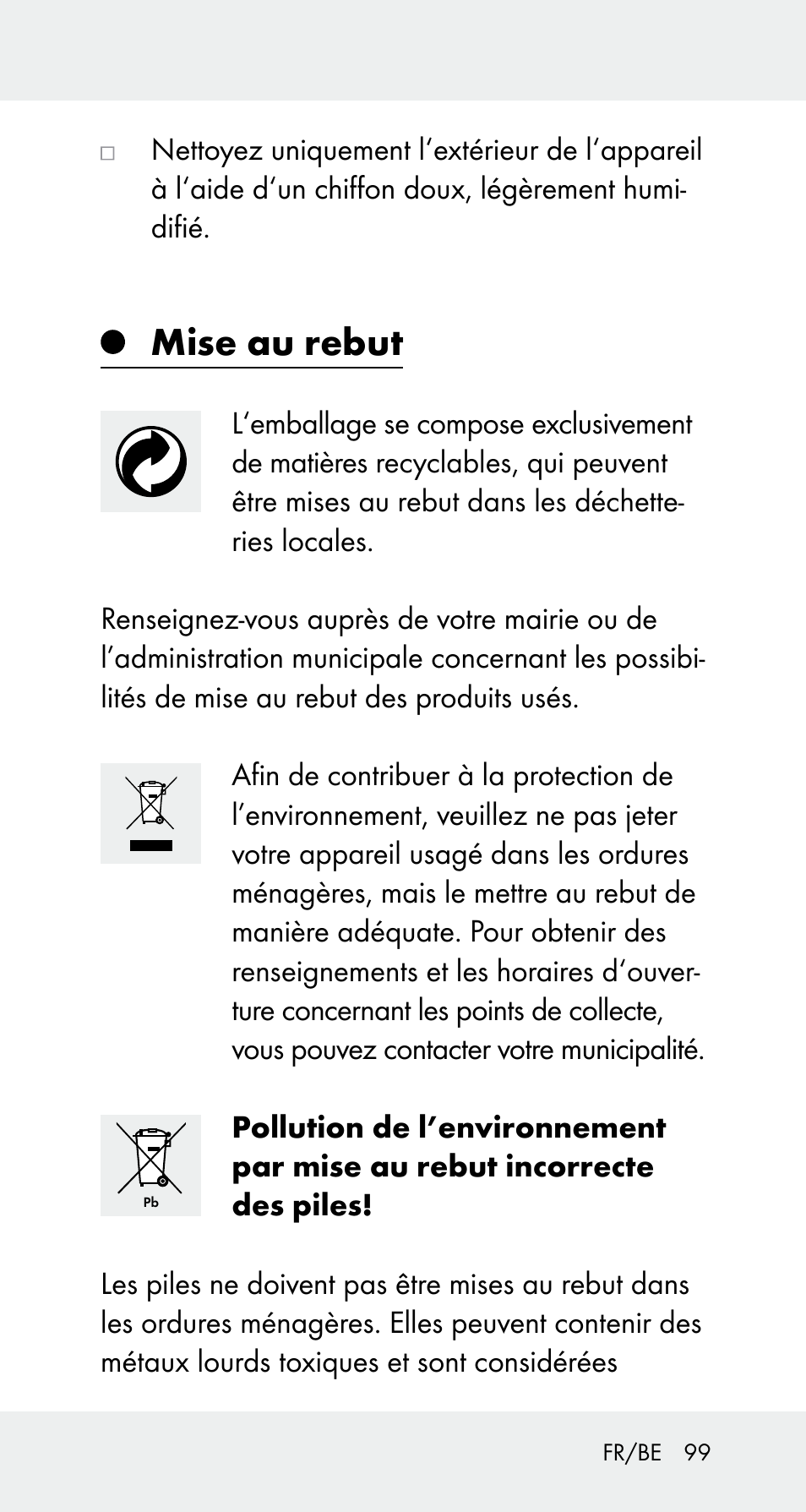Mise au rebut | Powerfix Z32114 User Manual | Page 99 / 141