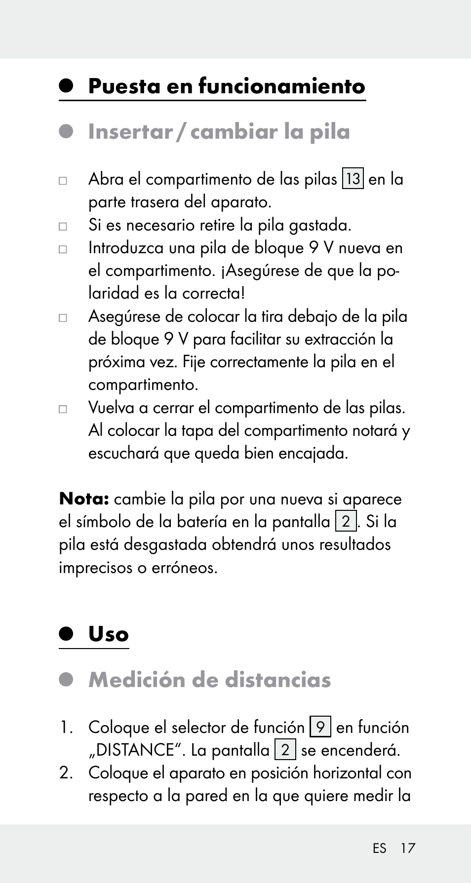 Uso medición de distancias | Powerfix Z32114 User Manual | Page 17 / 106