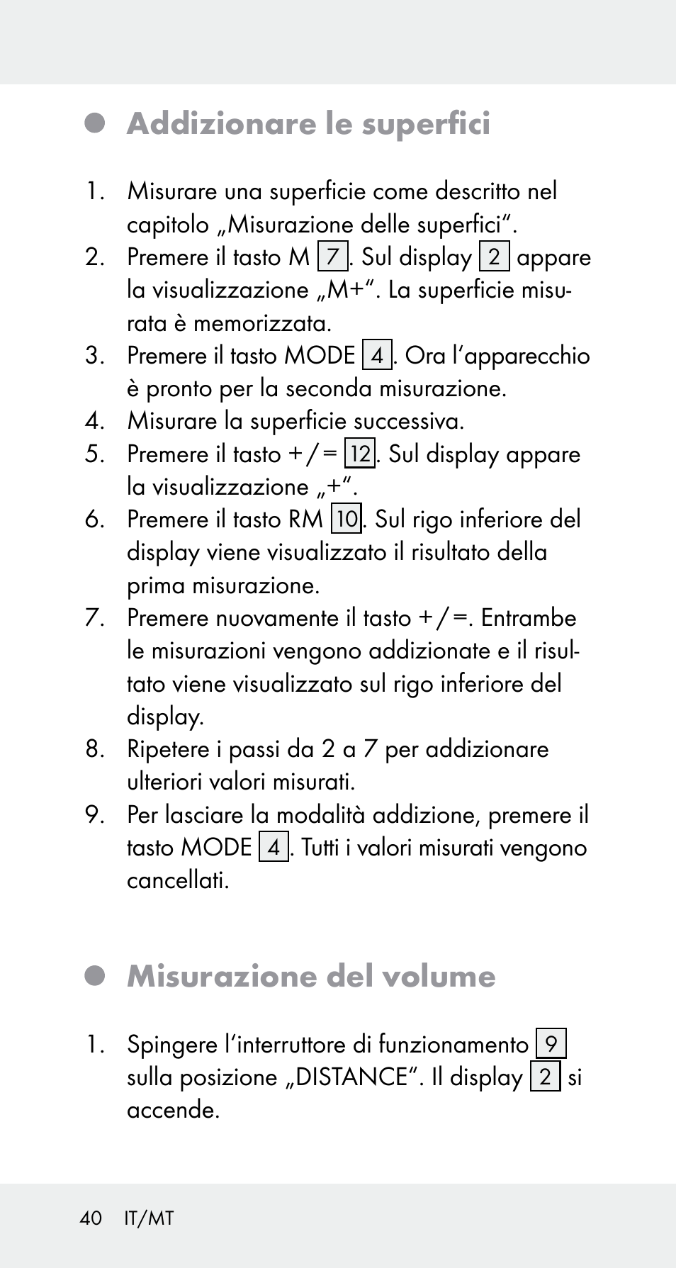 Addizionare le superfici, Misurazione del volume | Powerfix Z32114 User Manual | Page 40 / 106