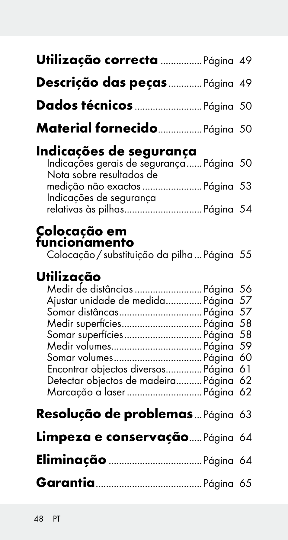 Utilização correcta, Descrição das peças, Dados técnicos | Material fornecido, Indicações de segurança, Colocação em funcionamento, Utilização, Resolução de problemas, Limpeza e conservação, Eliminação | Powerfix Z32114 User Manual | Page 48 / 106