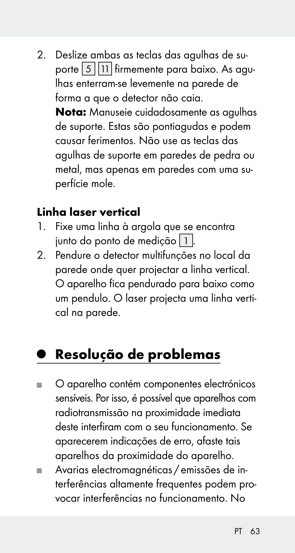 Resolução de problemas | Powerfix Z32114 User Manual | Page 63 / 106