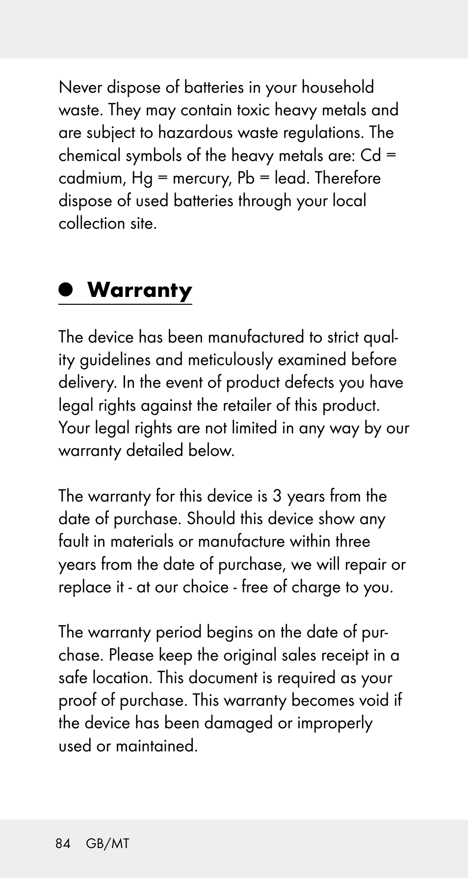 Warranty | Powerfix Z32114 User Manual | Page 84 / 106