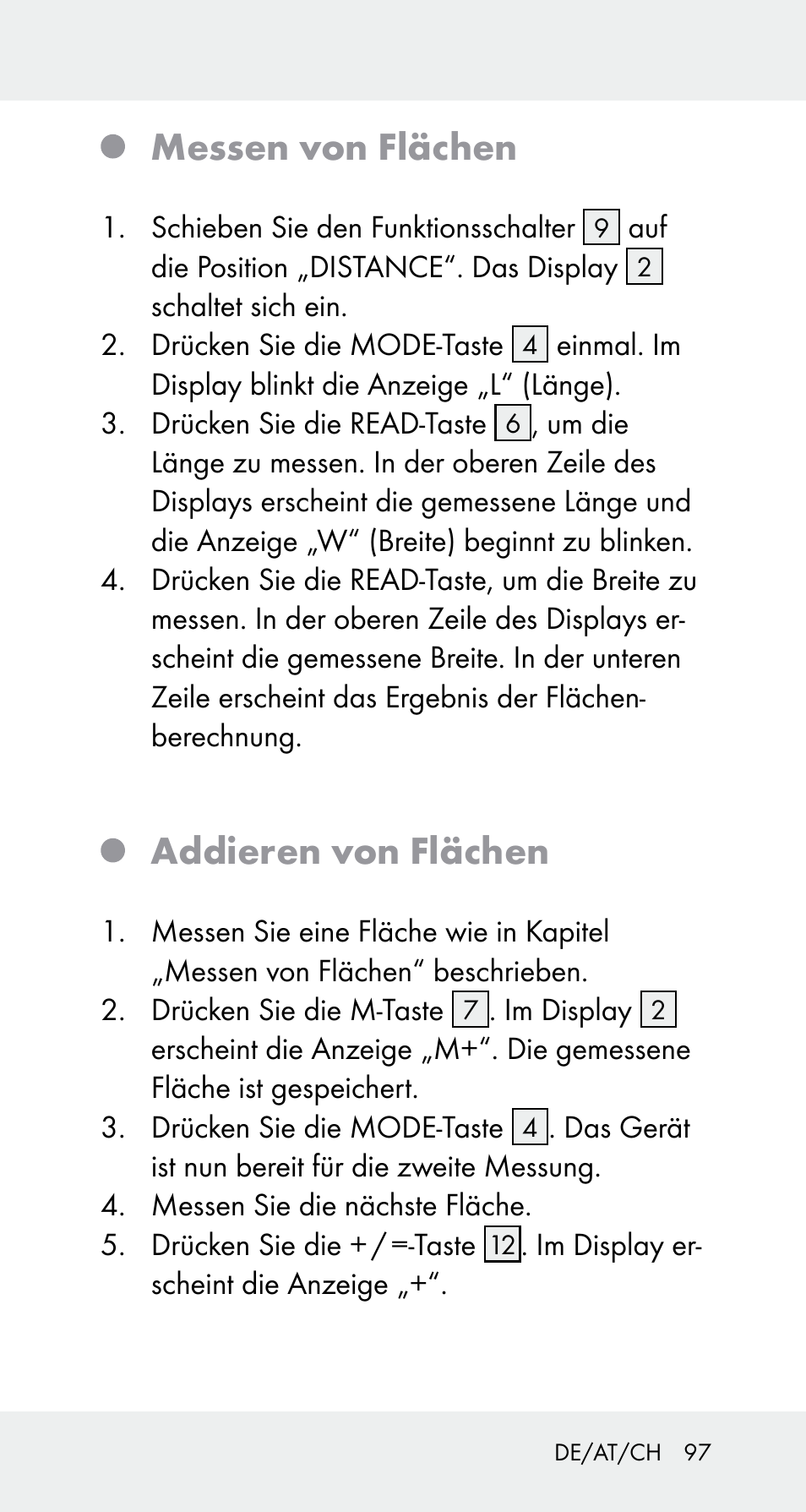 Messen von flächen, Addieren von flächen | Powerfix Z32114 User Manual | Page 97 / 106