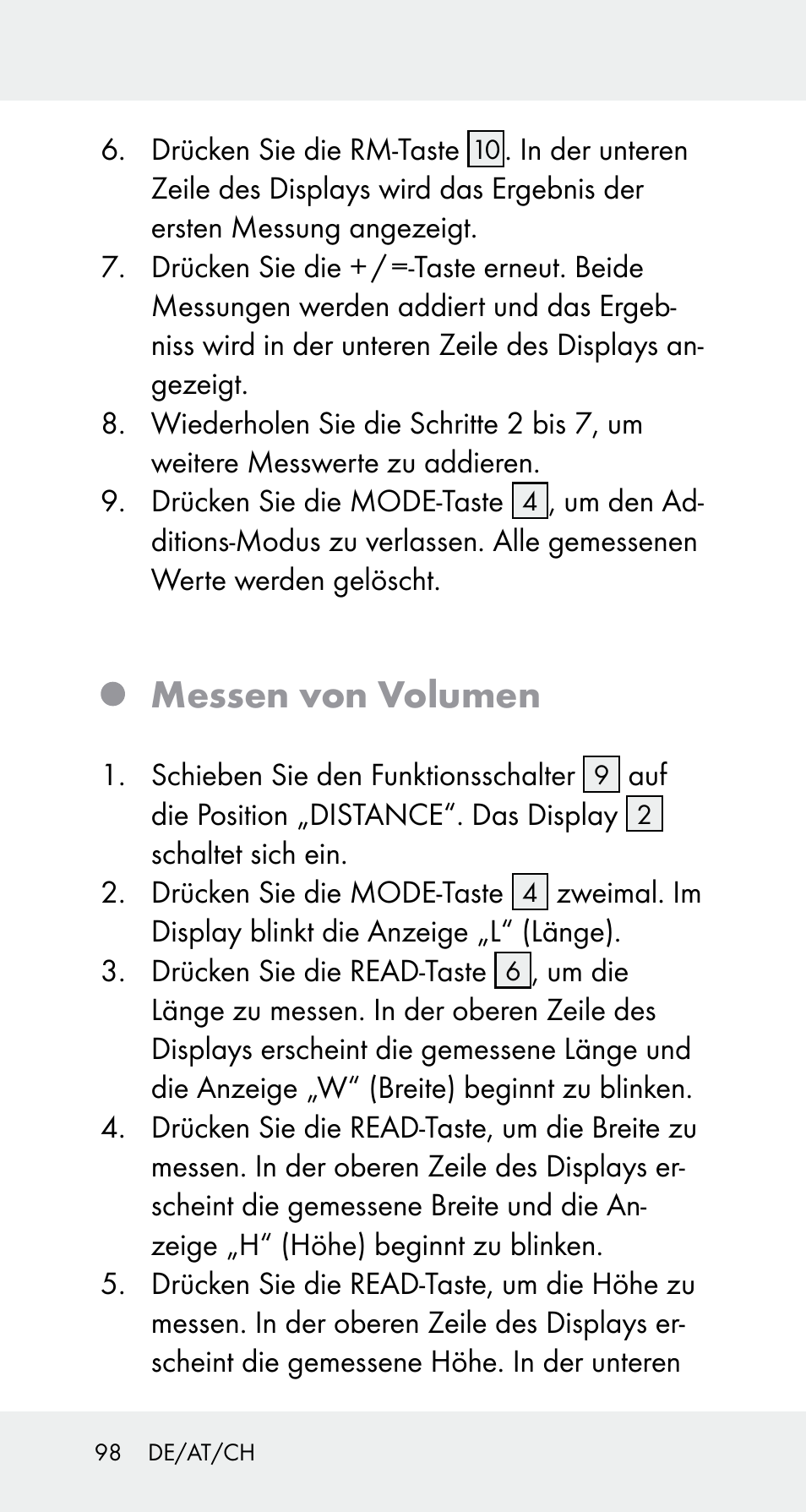 Messen von volumen | Powerfix Z32114 User Manual | Page 98 / 106