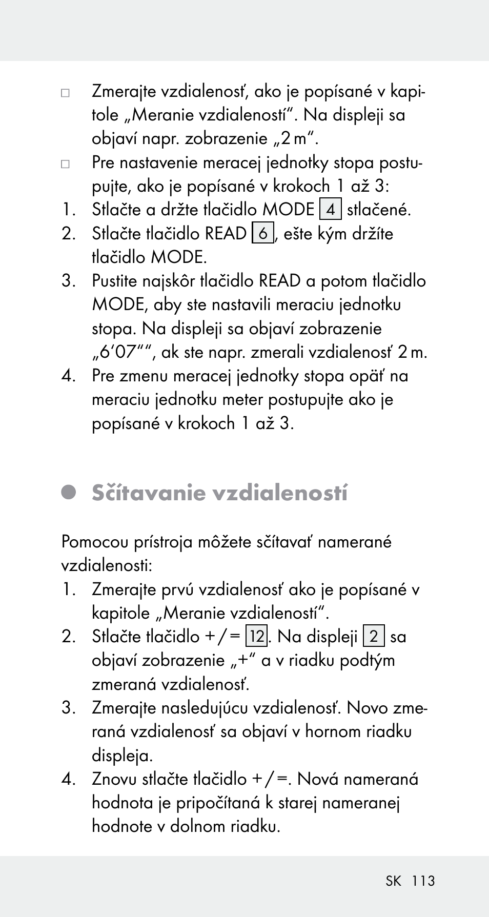Sčítavanie vzdialeností | Powerfix Z32114 User Manual | Page 113 / 142