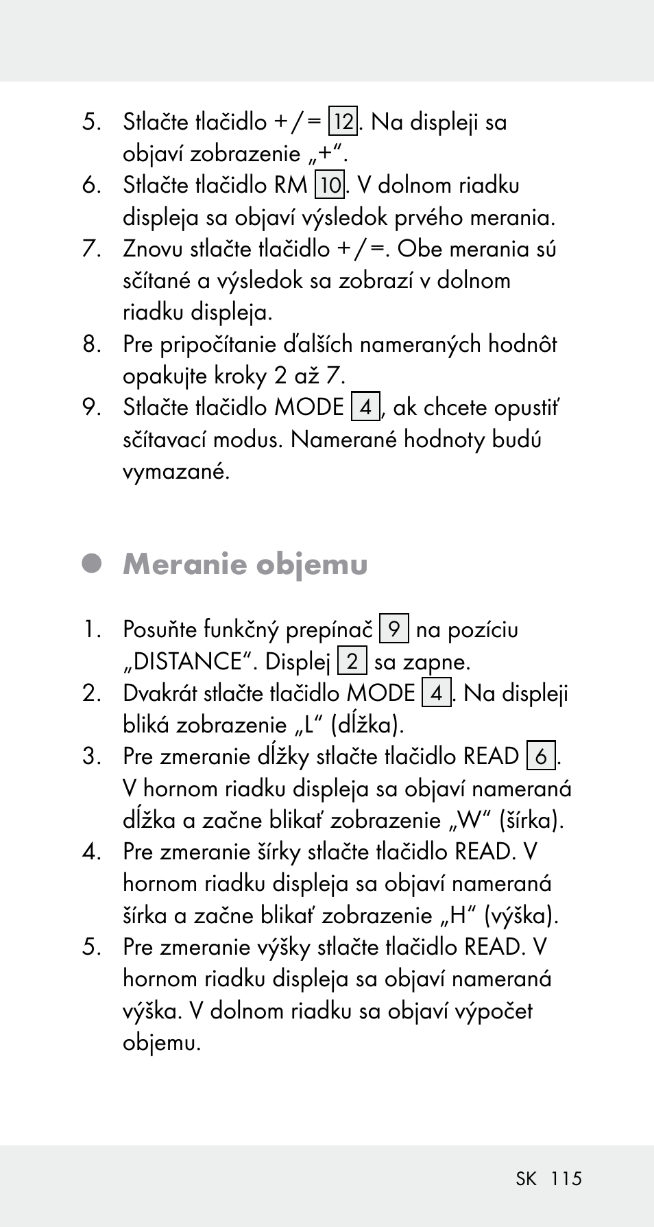 Meranie objemu | Powerfix Z32114 User Manual | Page 115 / 142