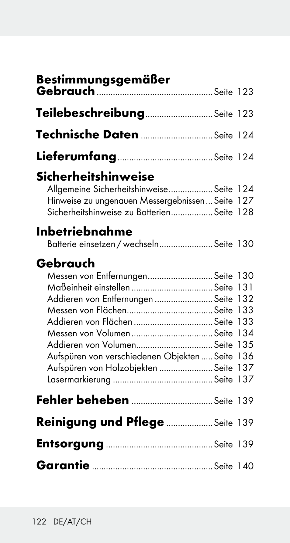 Bestimmungsgemäßer gebrauch, Teilebeschreibung, Technische daten | Lieferumfang, Sicherheitshinweise, Inbetriebnahme, Gebrauch, Fehler beheben, Reinigung und pflege, Entsorgung | Powerfix Z32114 User Manual | Page 122 / 142