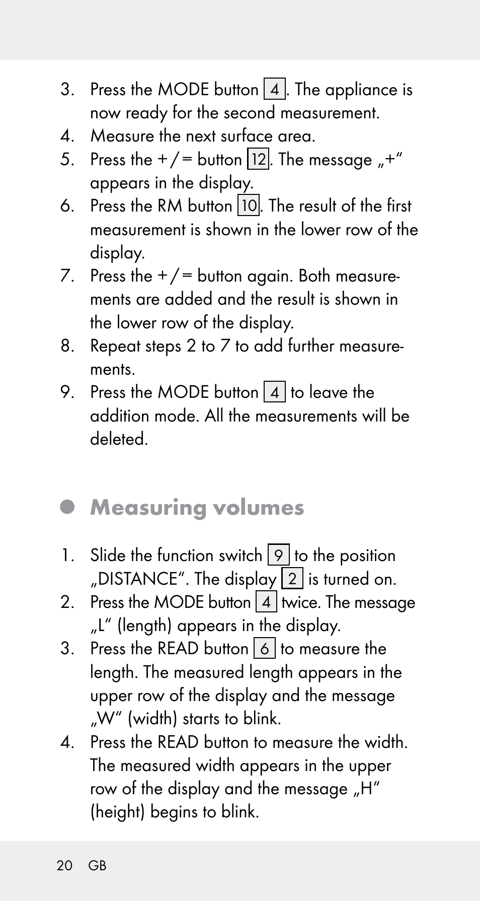 Measuring volumes | Powerfix Z32114 User Manual | Page 20 / 142