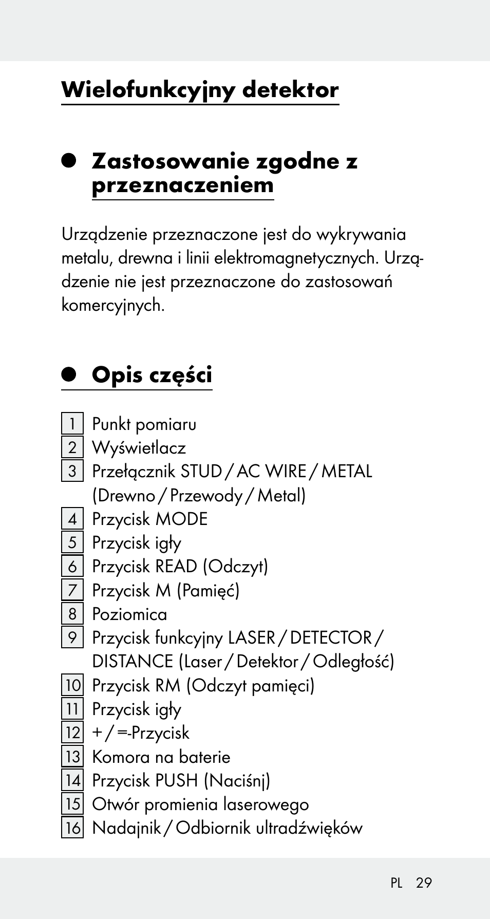 Opis części | Powerfix Z32114 User Manual | Page 29 / 142