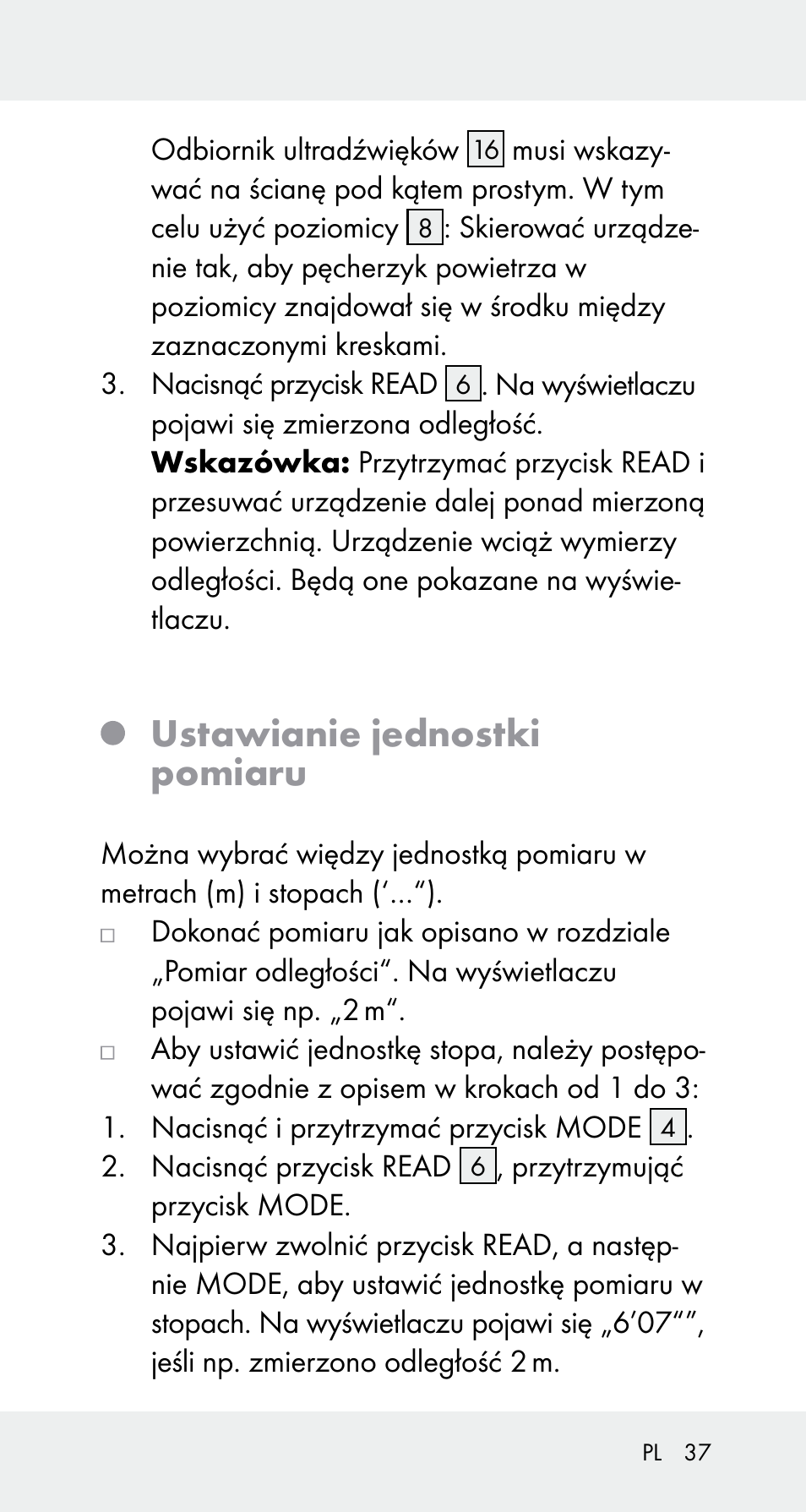 Ustawianie jednostki pomiaru | Powerfix Z32114 User Manual | Page 37 / 142
