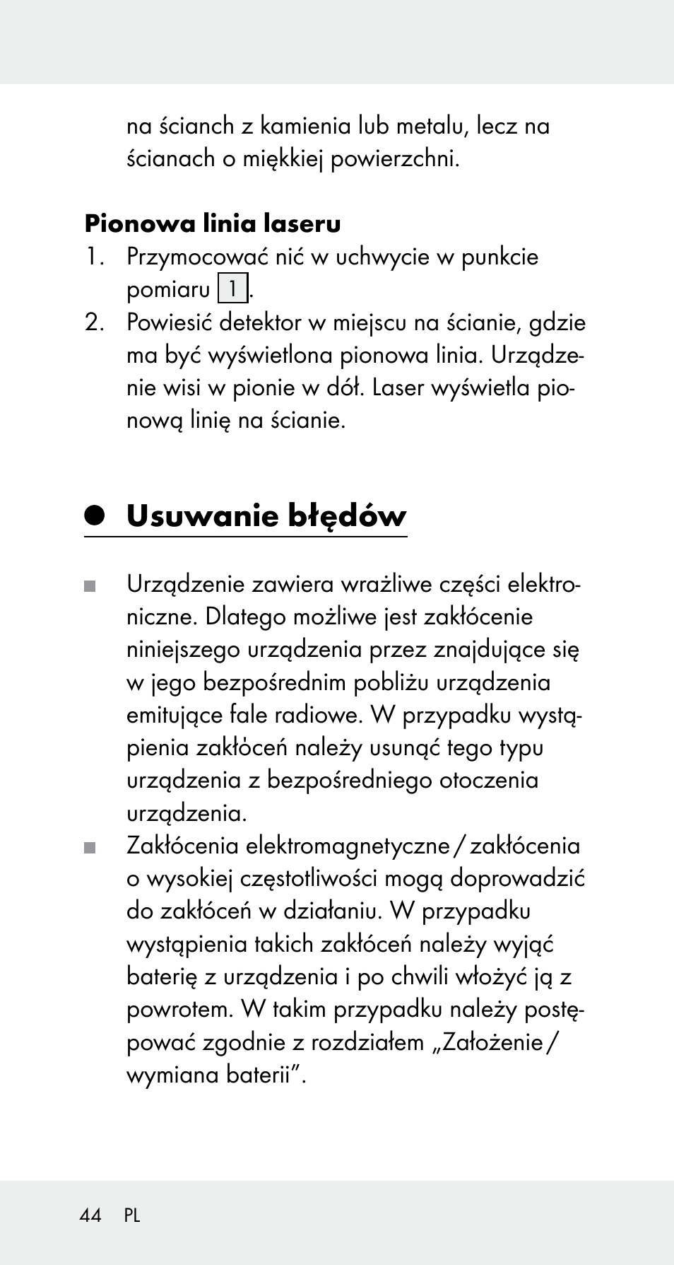 Usuwanie błędów | Powerfix Z32114 User Manual | Page 44 / 142