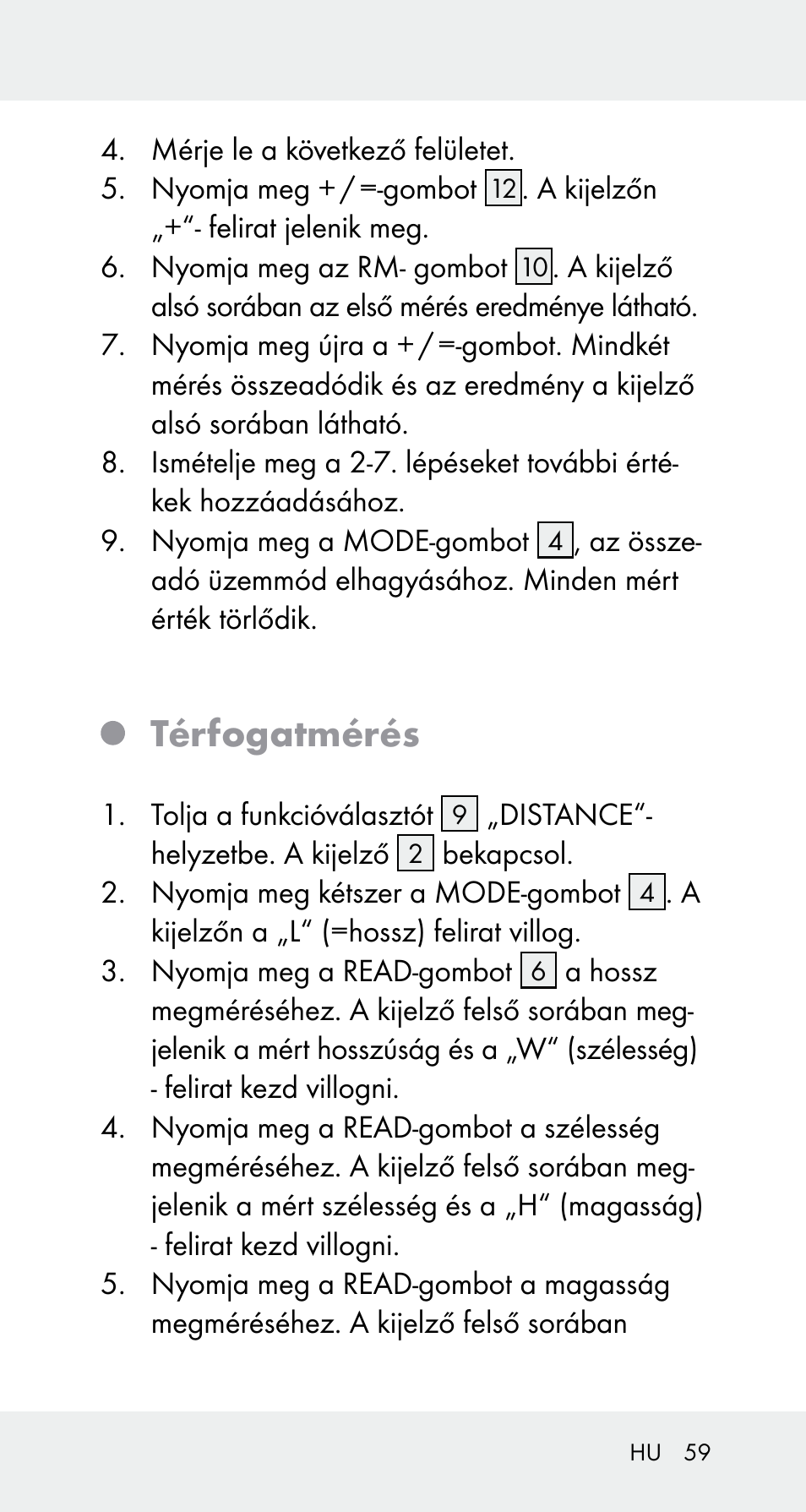 Térfogatmérés | Powerfix Z32114 User Manual | Page 59 / 142