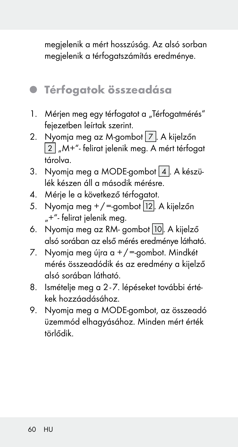 Térfogatok összeadása | Powerfix Z32114 User Manual | Page 60 / 142