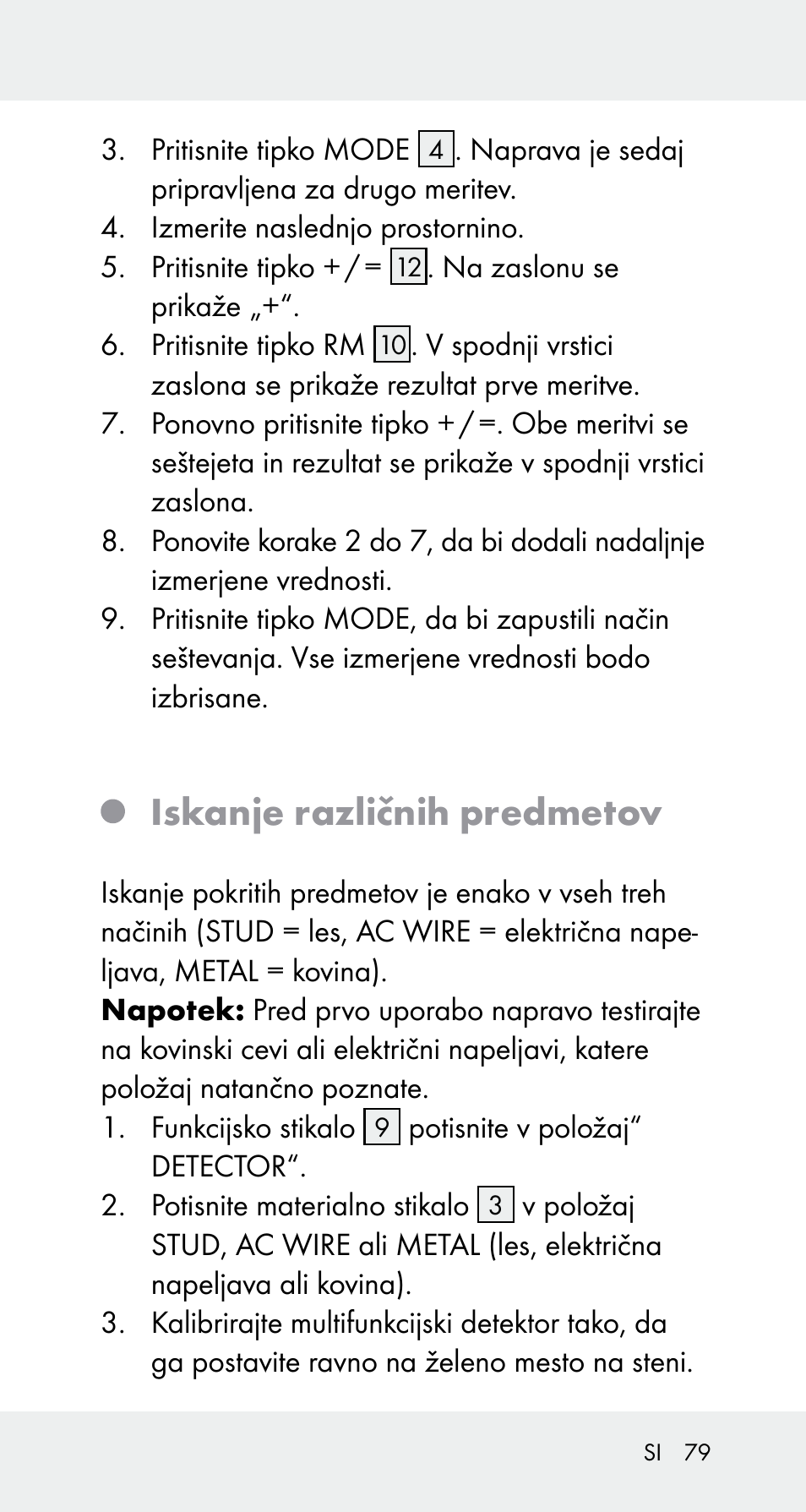 Iskanje različnih predmetov | Powerfix Z32114 User Manual | Page 79 / 142