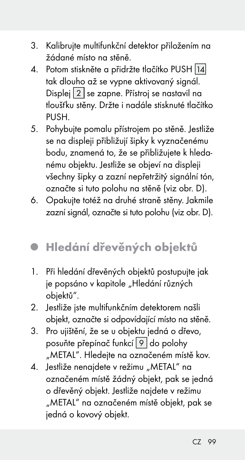Hledání dřevěných objektů | Powerfix Z32114 User Manual | Page 99 / 142