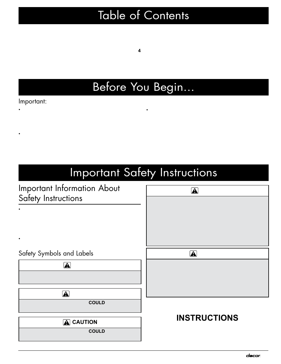 Dacor OB52 User Manual | Page 3 / 20
