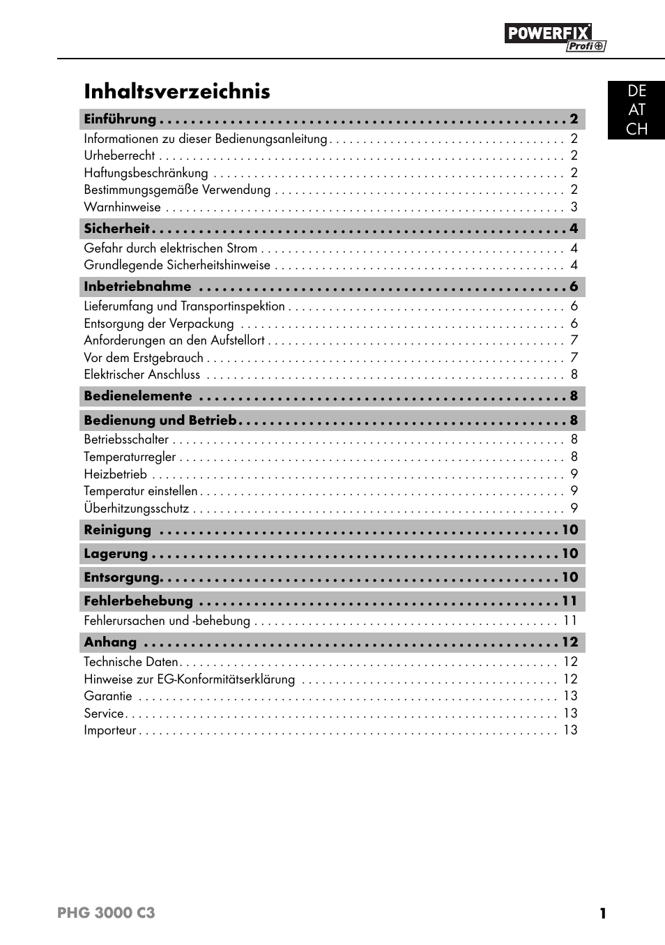 Powerfix PHG 2500 C3 User Manual | Page 4 / 59