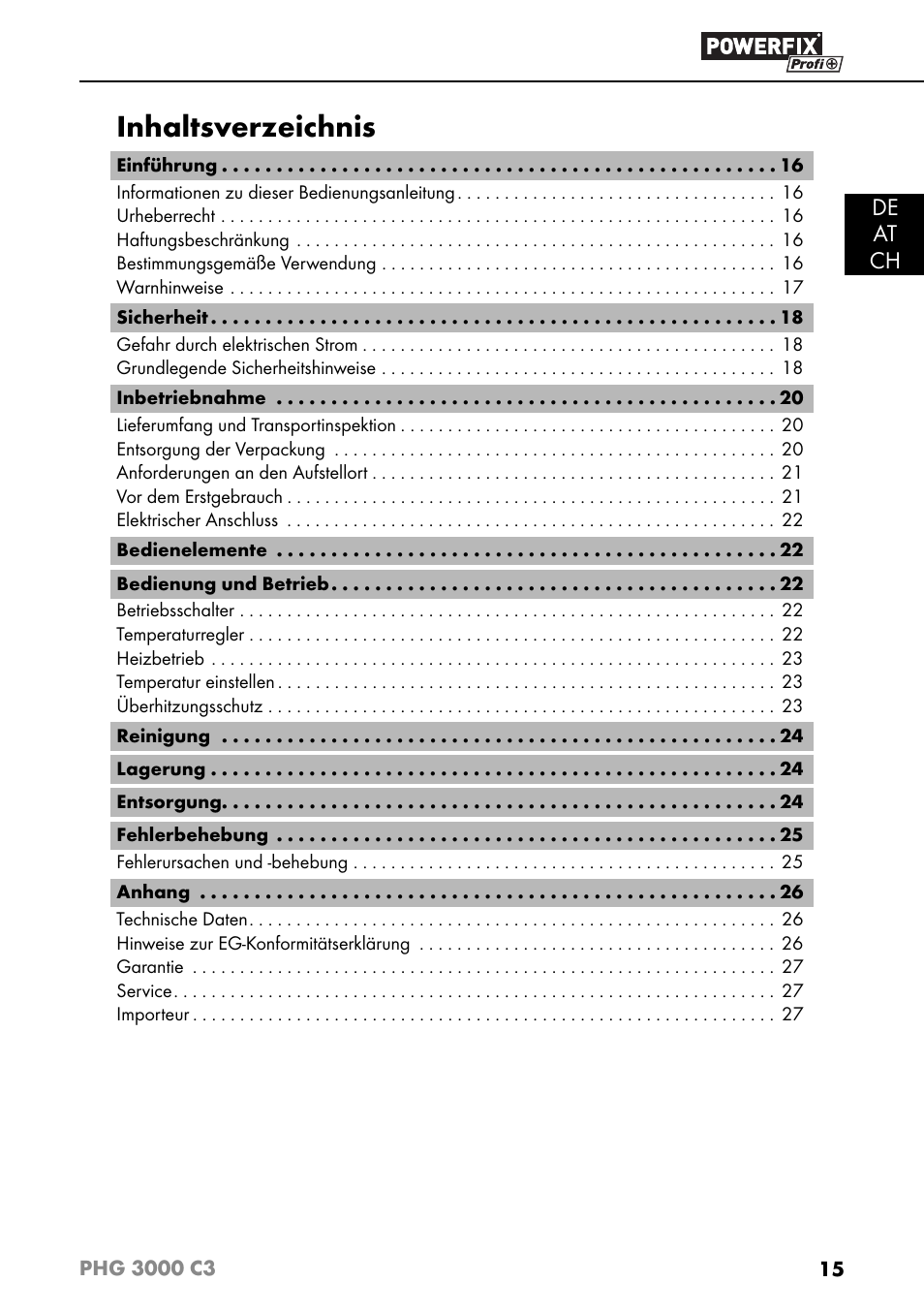 Powerfix PHG 2500 C3 User Manual | Page 18 / 45