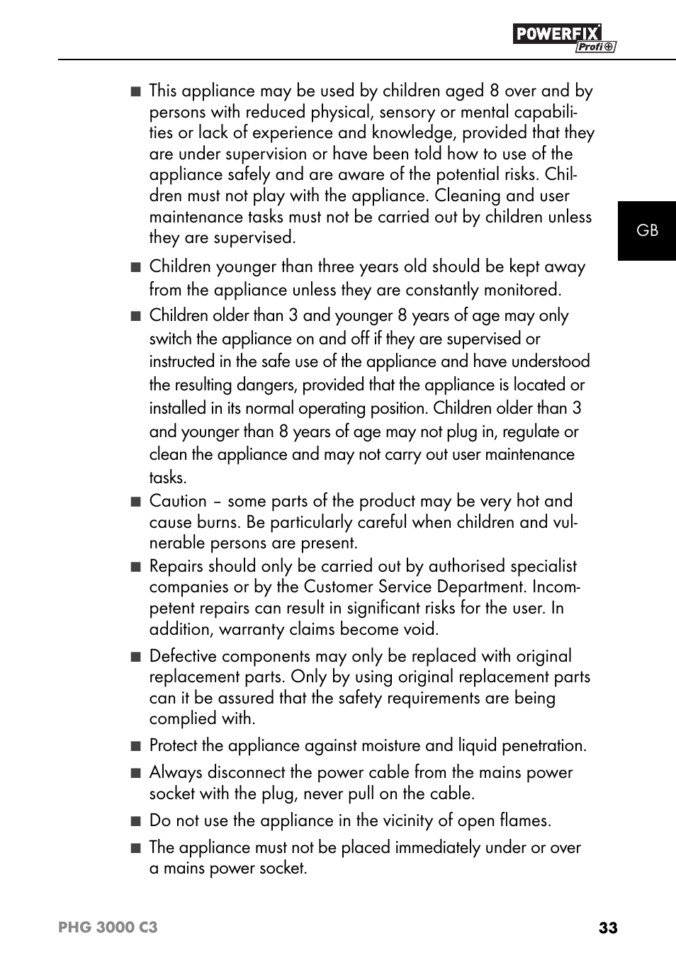 Powerfix PHG 2500 C3 User Manual | Page 36 / 45