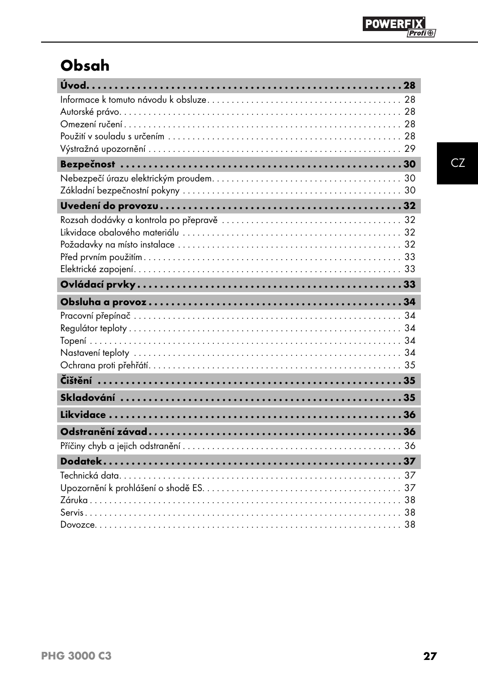 Powerfix PHG 2500 C3 User Manual | Page 30 / 67