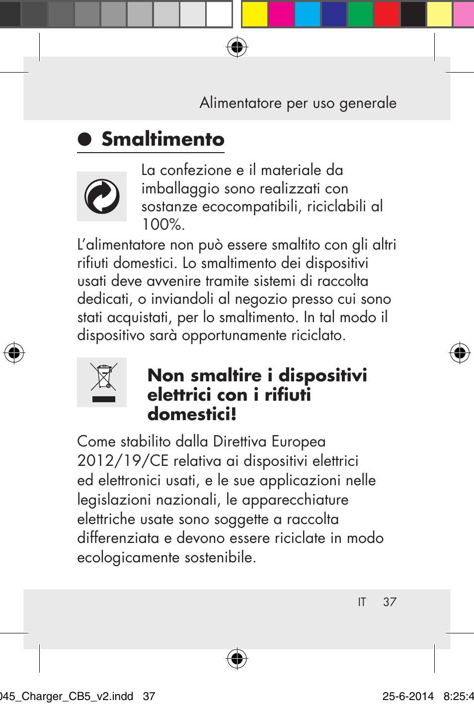 Smaltimento | Powerfix Power Socket Switch User Manual | Page 37 / 93