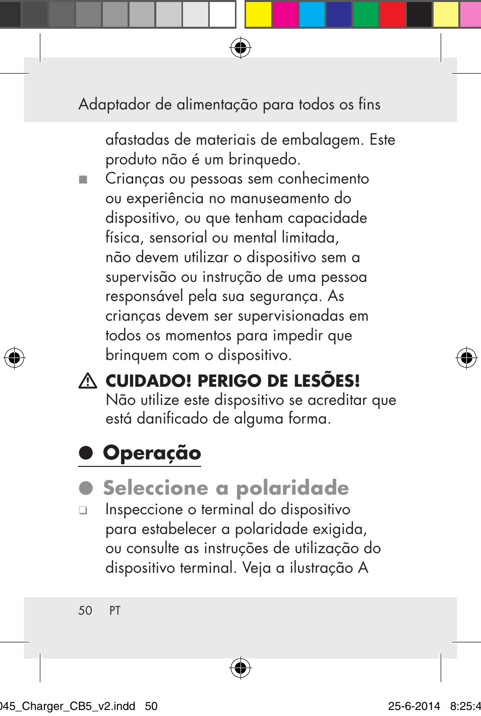 Operação ● seleccione a polaridade | Powerfix Power Socket Switch User Manual | Page 50 / 93
