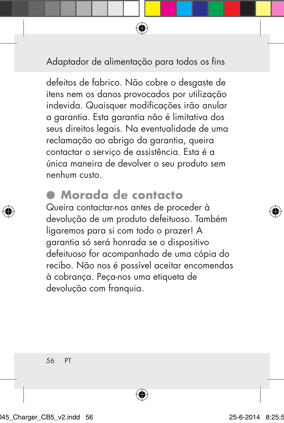 Morada de contacto | Powerfix Power Socket Switch User Manual | Page 56 / 93