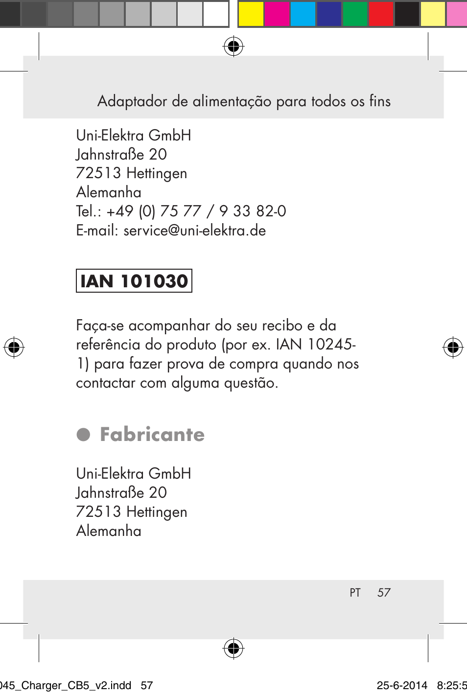 Fabricante | Powerfix Power Socket Switch User Manual | Page 57 / 93