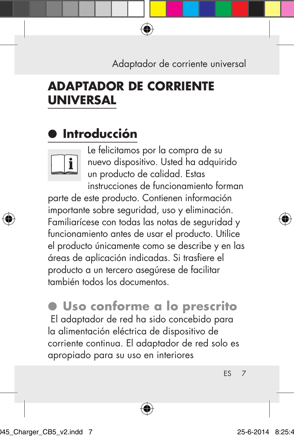 Adaptador de corriente universal ● introducción, Uso conforme a lo prescrito | Powerfix Power Socket Switch User Manual | Page 7 / 93