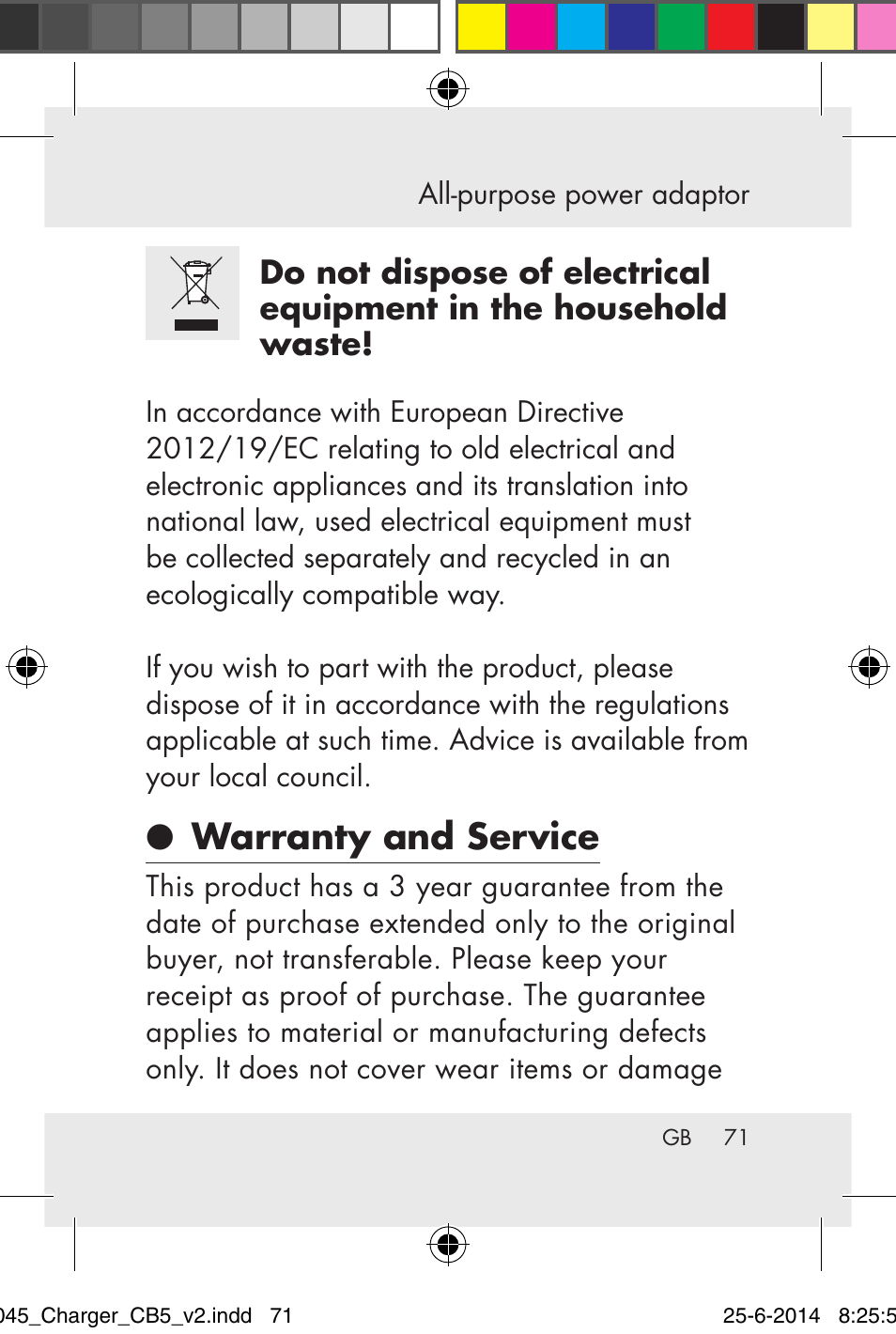 Warranty and service | Powerfix Power Socket Switch User Manual | Page 71 / 93