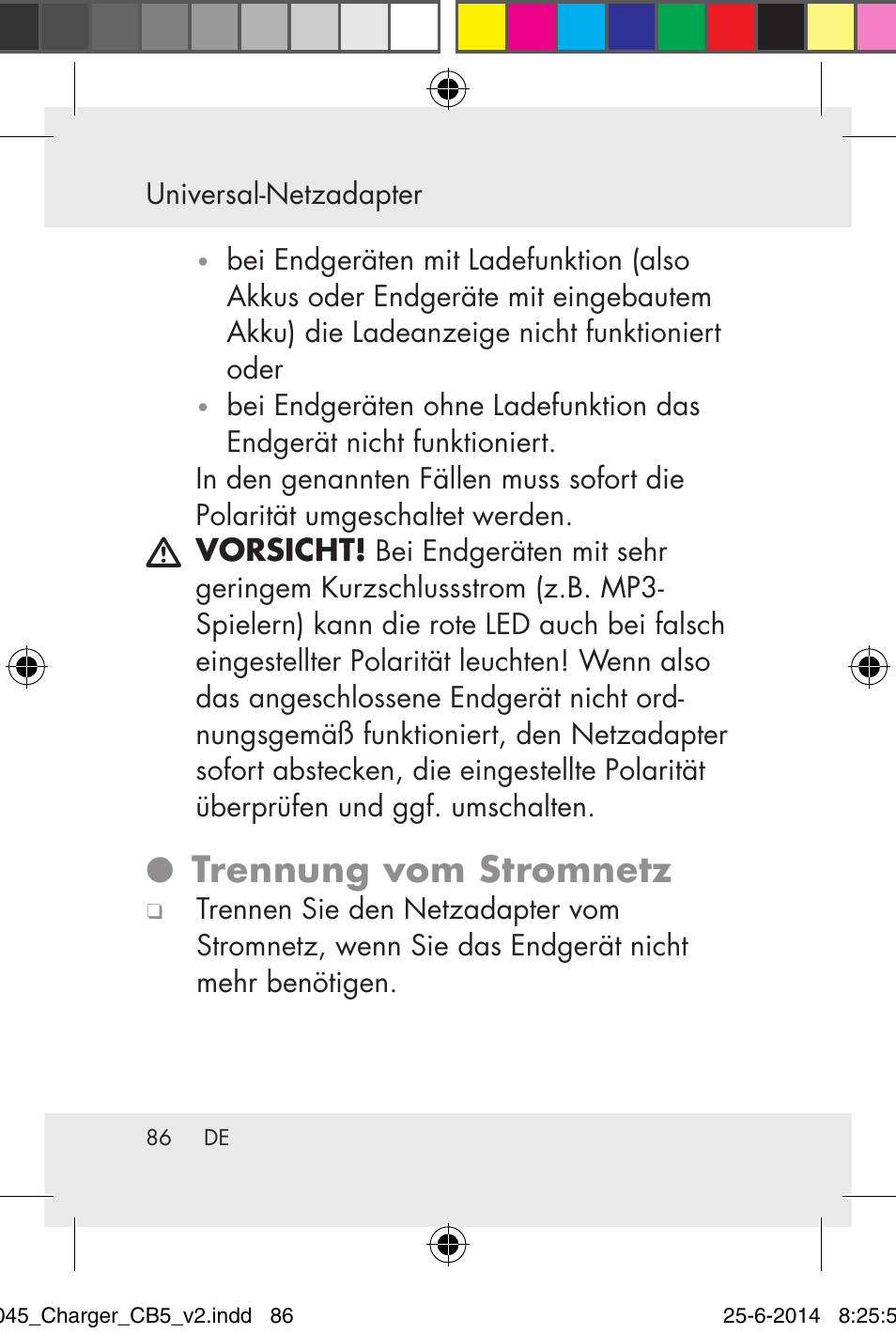 Trennung vom stromnetz | Powerfix Power Socket Switch User Manual | Page 86 / 93