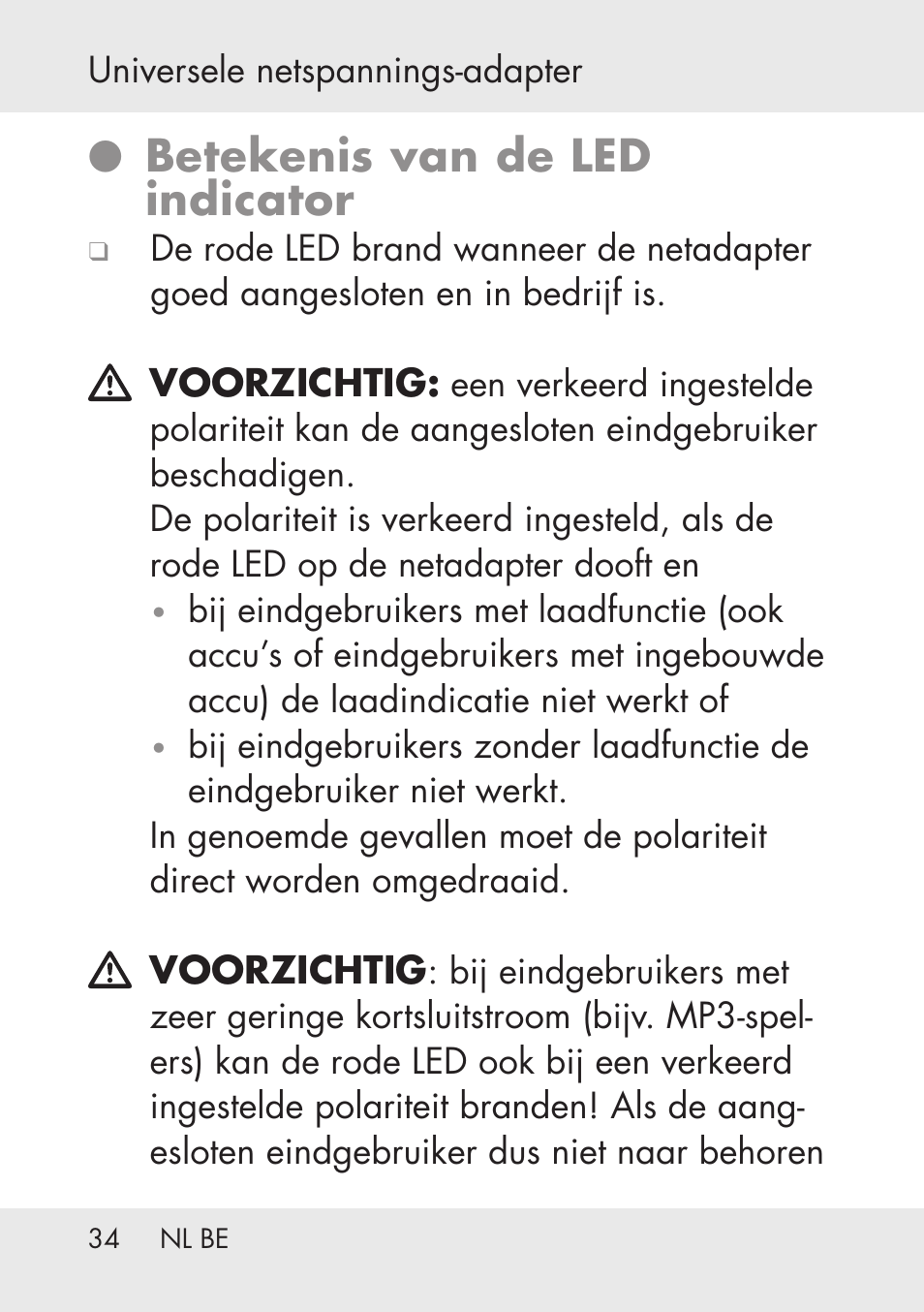 Betekenis van de led indicator | Powerfix Power Socket Switch User Manual | Page 34 / 76