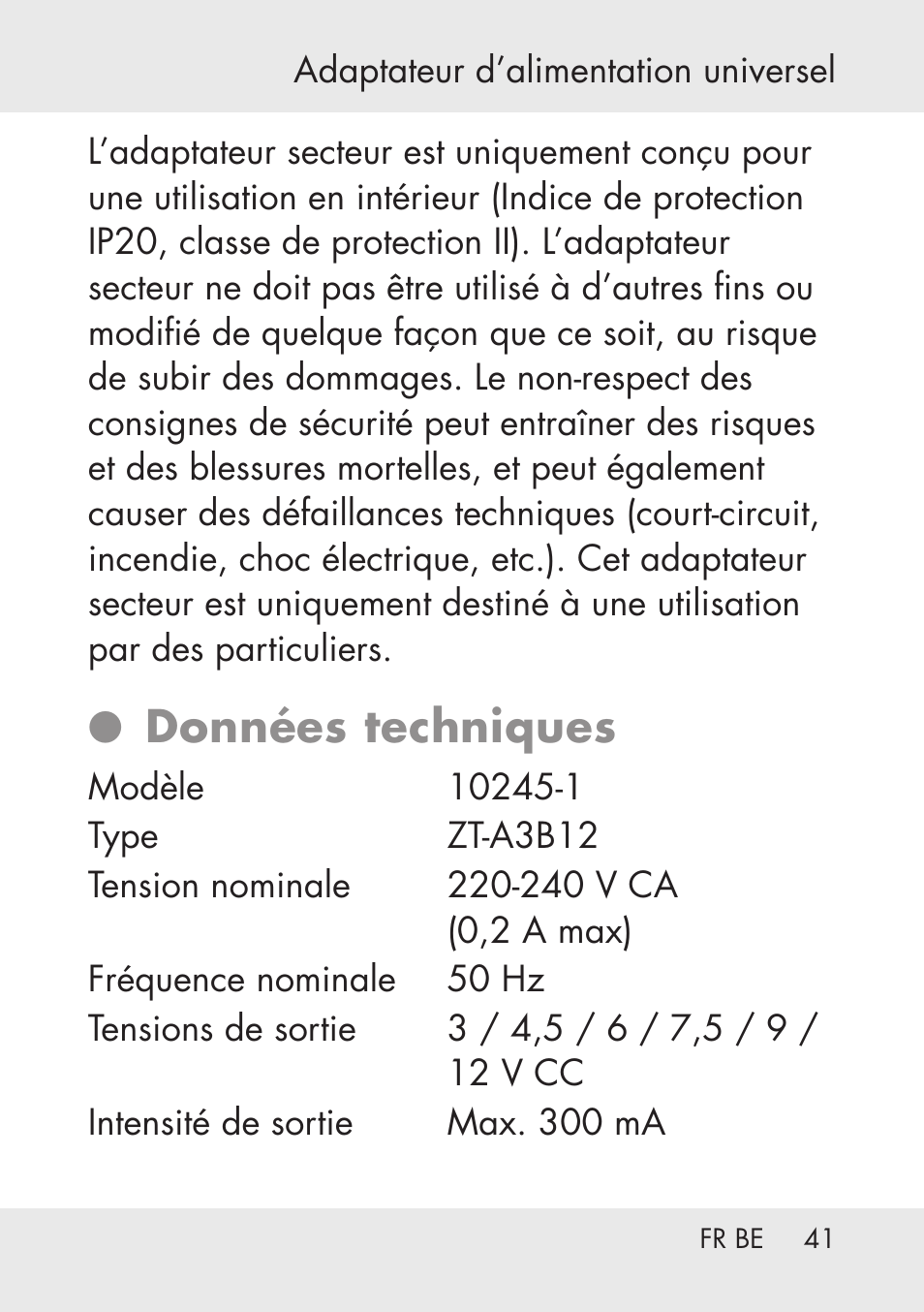 Données techniques | Powerfix Power Socket Switch User Manual | Page 41 / 76