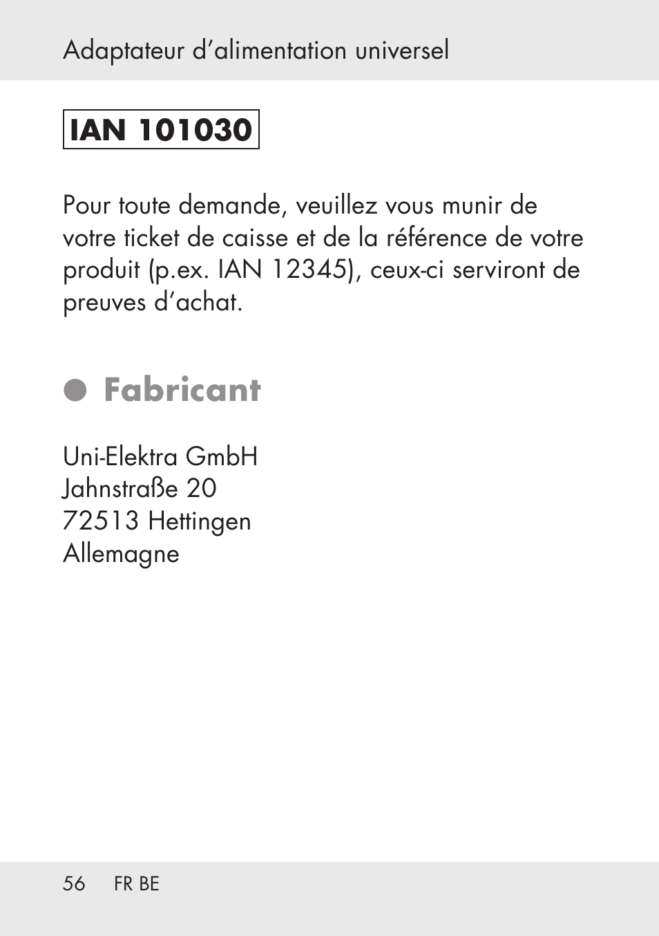 Fabricant | Powerfix Power Socket Switch User Manual | Page 56 / 76